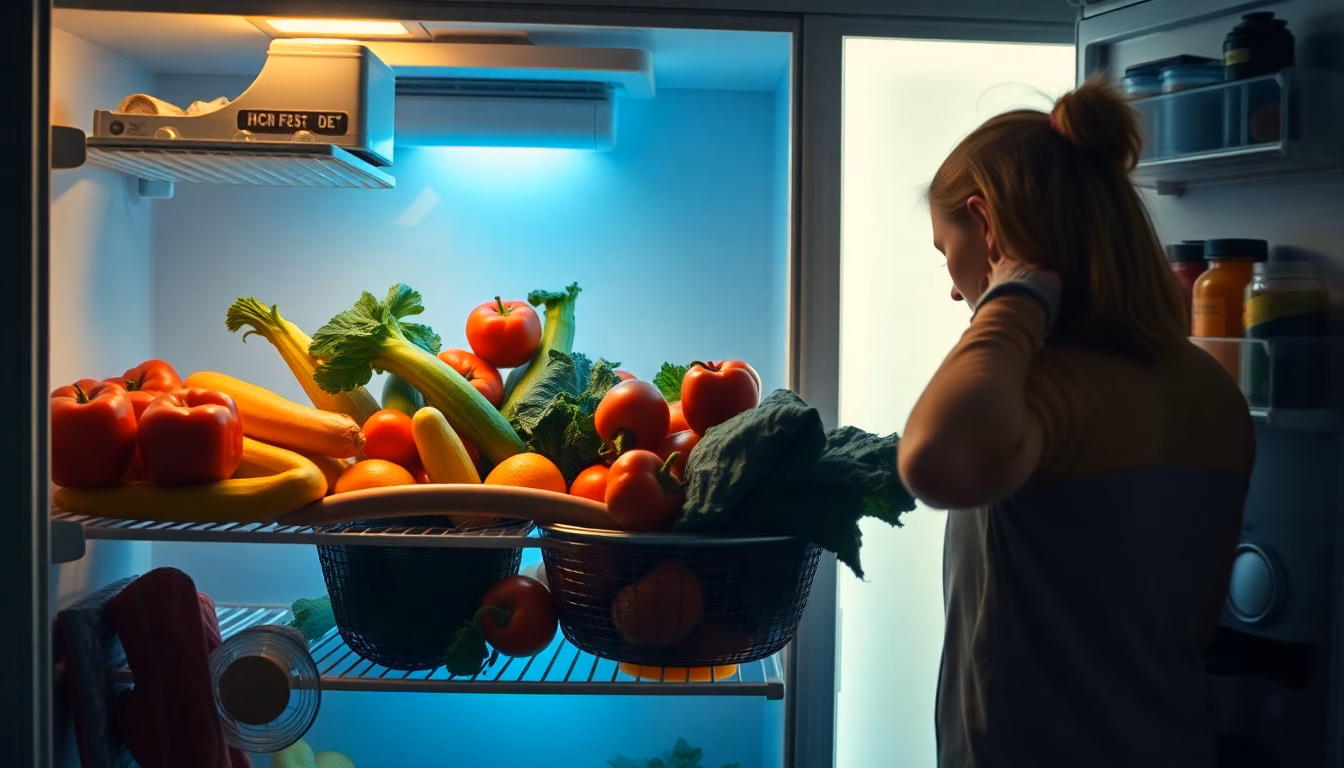 Un légume abîmé dans un réfrigérateur mal rangé.