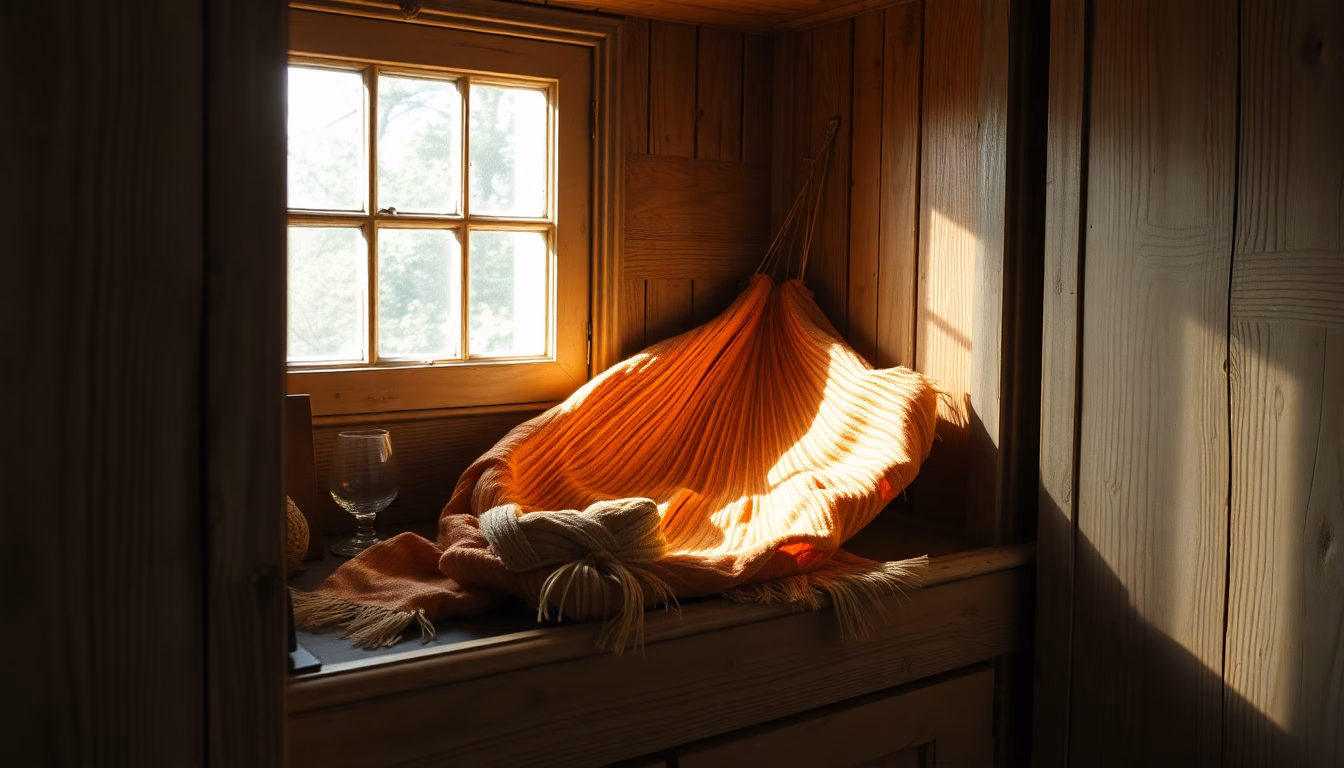 Une écharpe en laine colorée transformée en coussin décoratif.