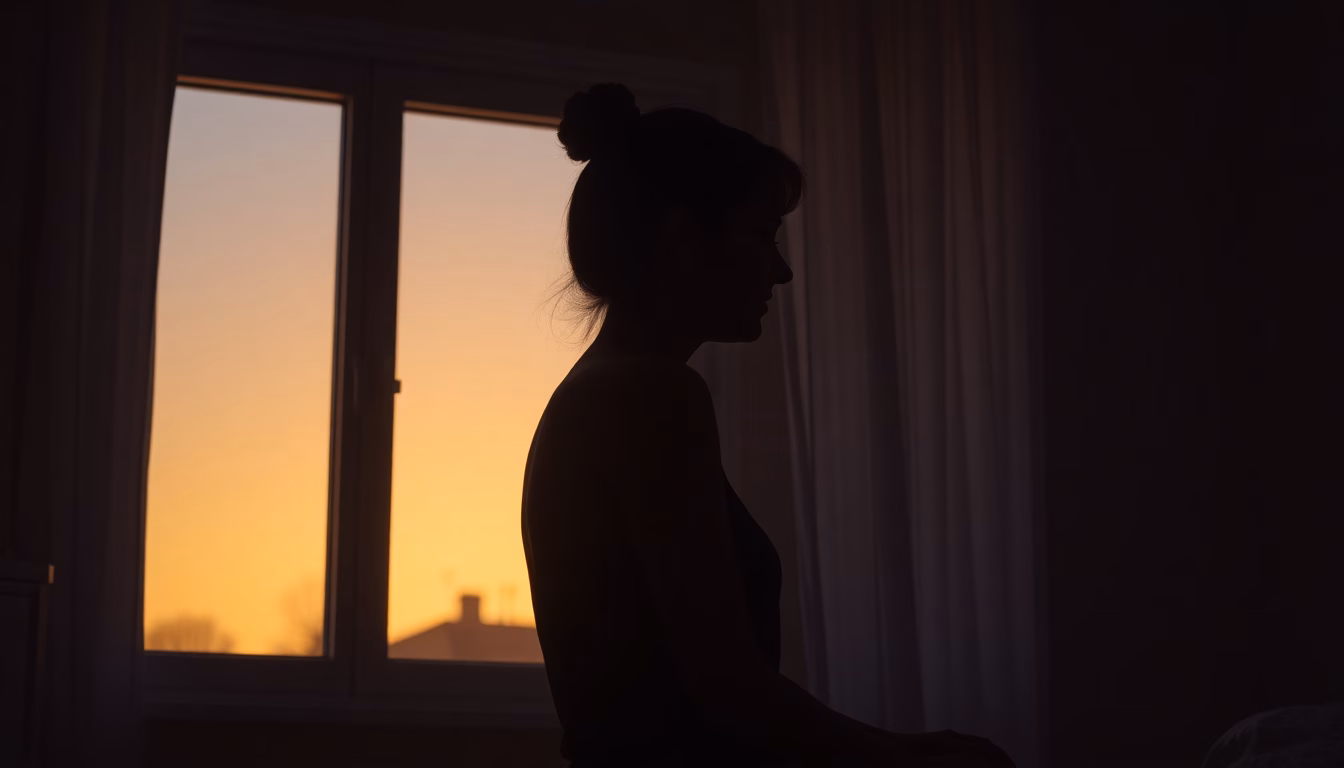 Une personne dormant paisiblement, une étoile filante passant au-dessus d'elle.