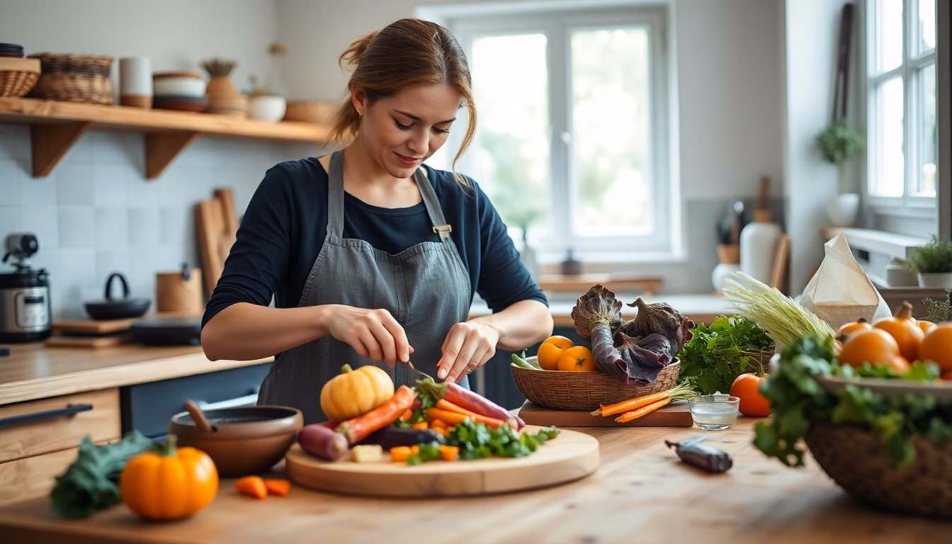 Assiette colorée remplie de légumes anciens et variés