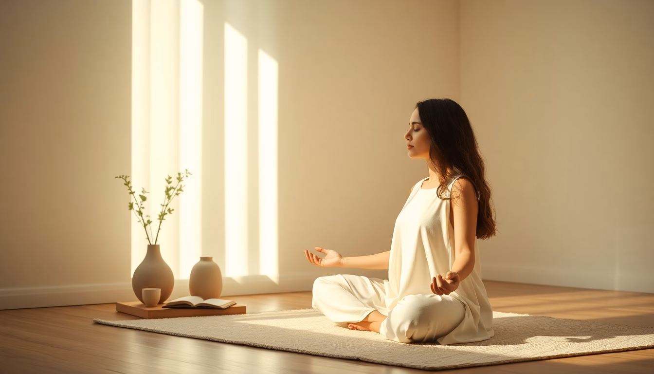 Un intérieur épuré et lumineux avec quelques plantes vertes et un fauteuil confortable, symbolisant la tranquillité.