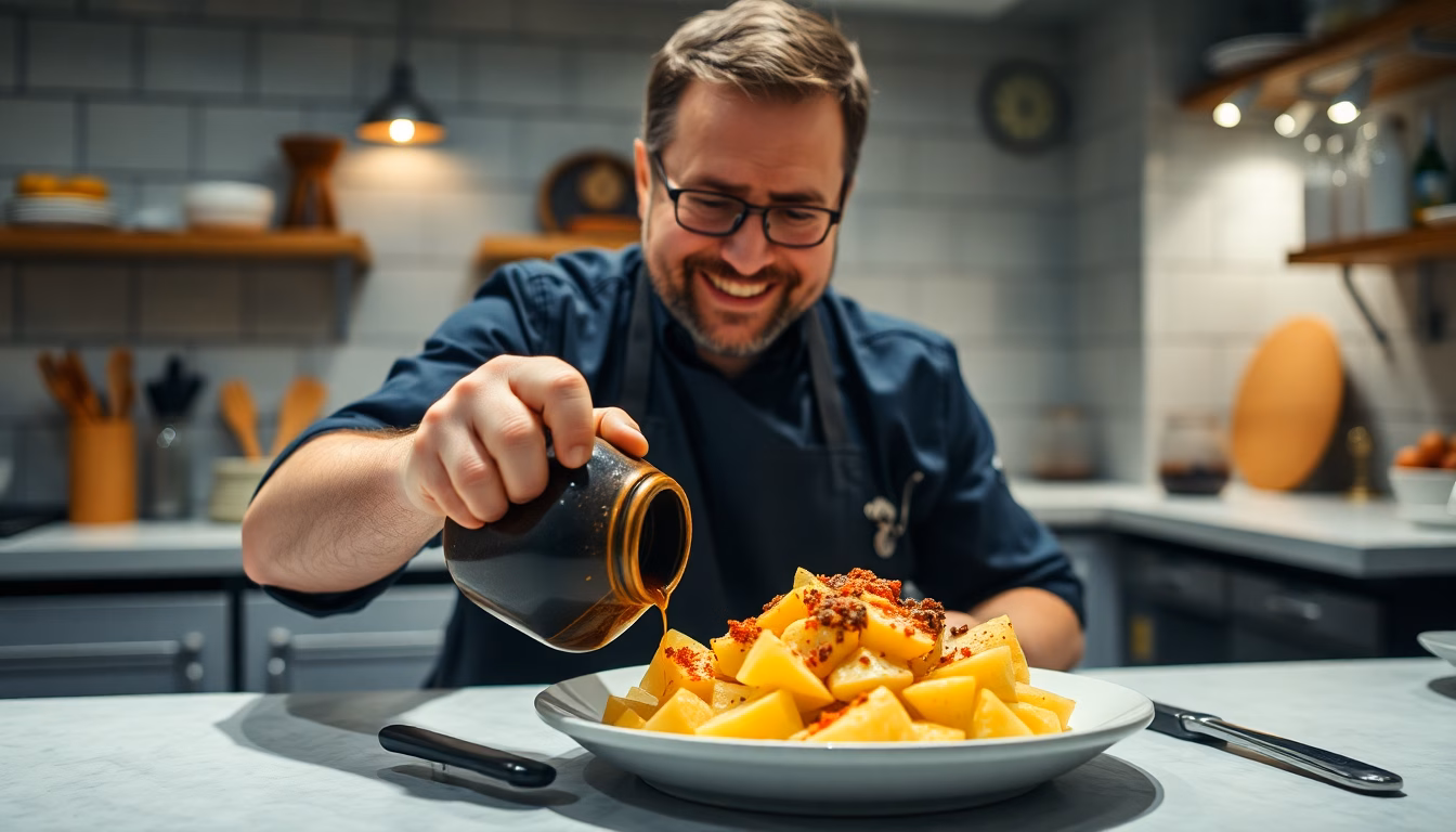 assiette gastronomique avec ingrédient secret