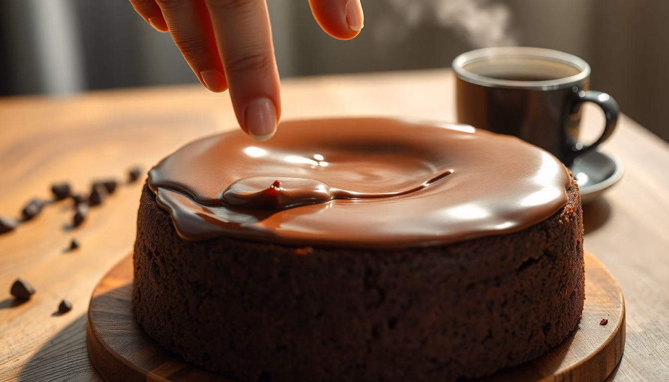 Part de gâteau au chocolat crémeux sur une assiette décorée