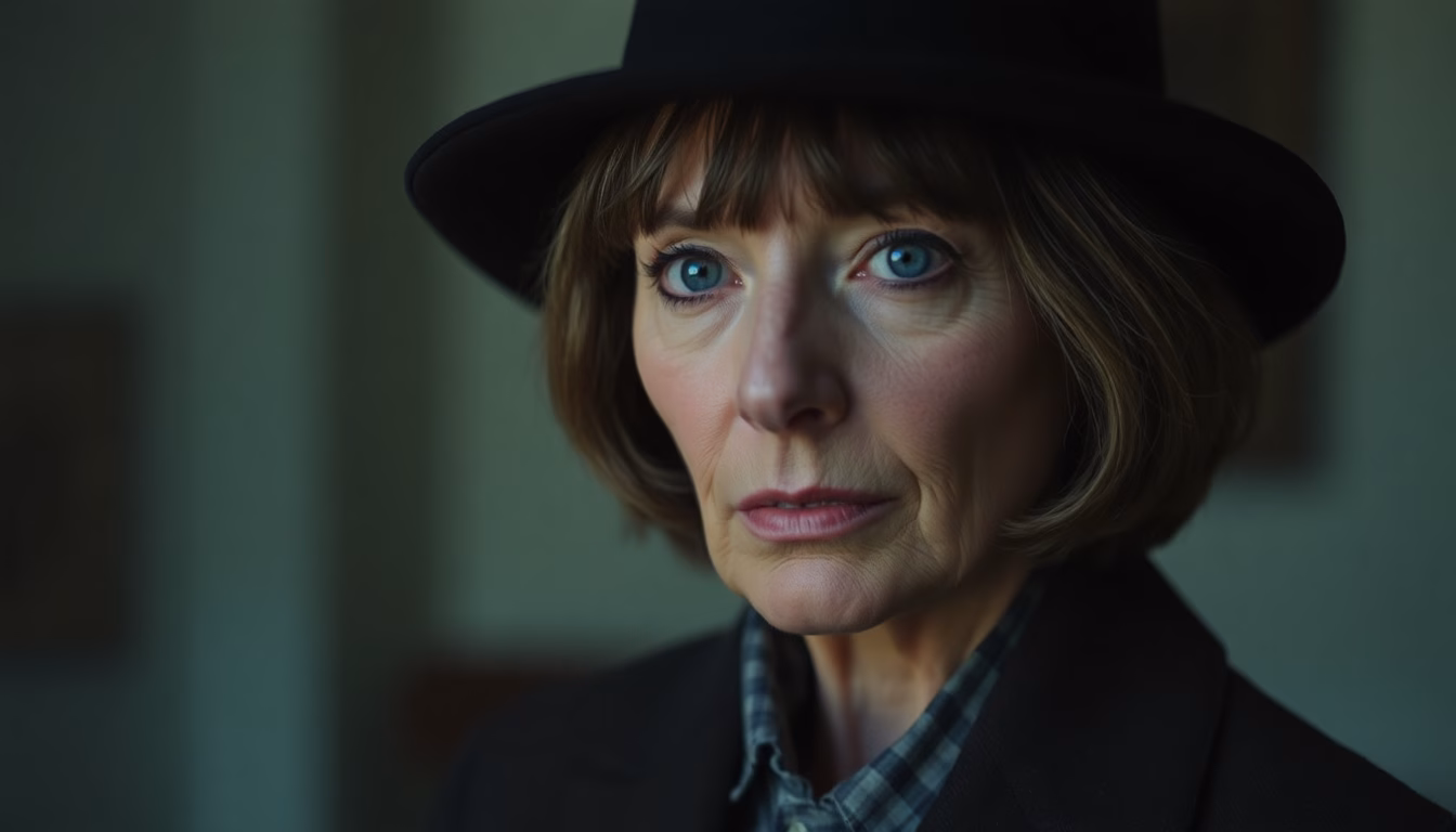 Diane Keaton avec un air préoccupé