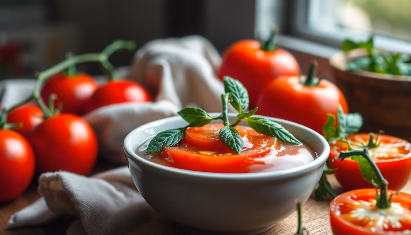 cuillère remuant sauce tomate casserole cuivre