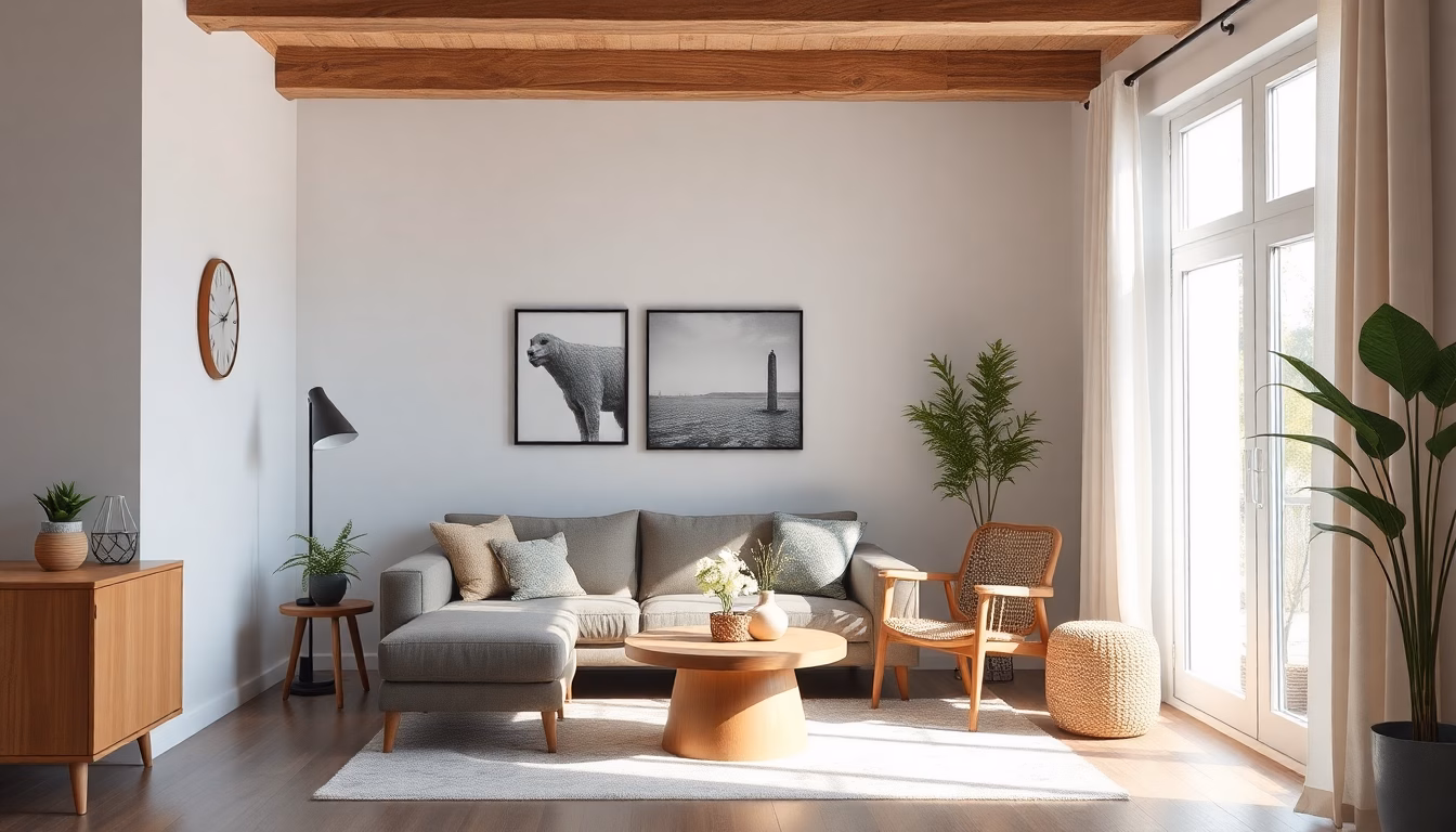 salon moderne et lumineux décoré avec goût